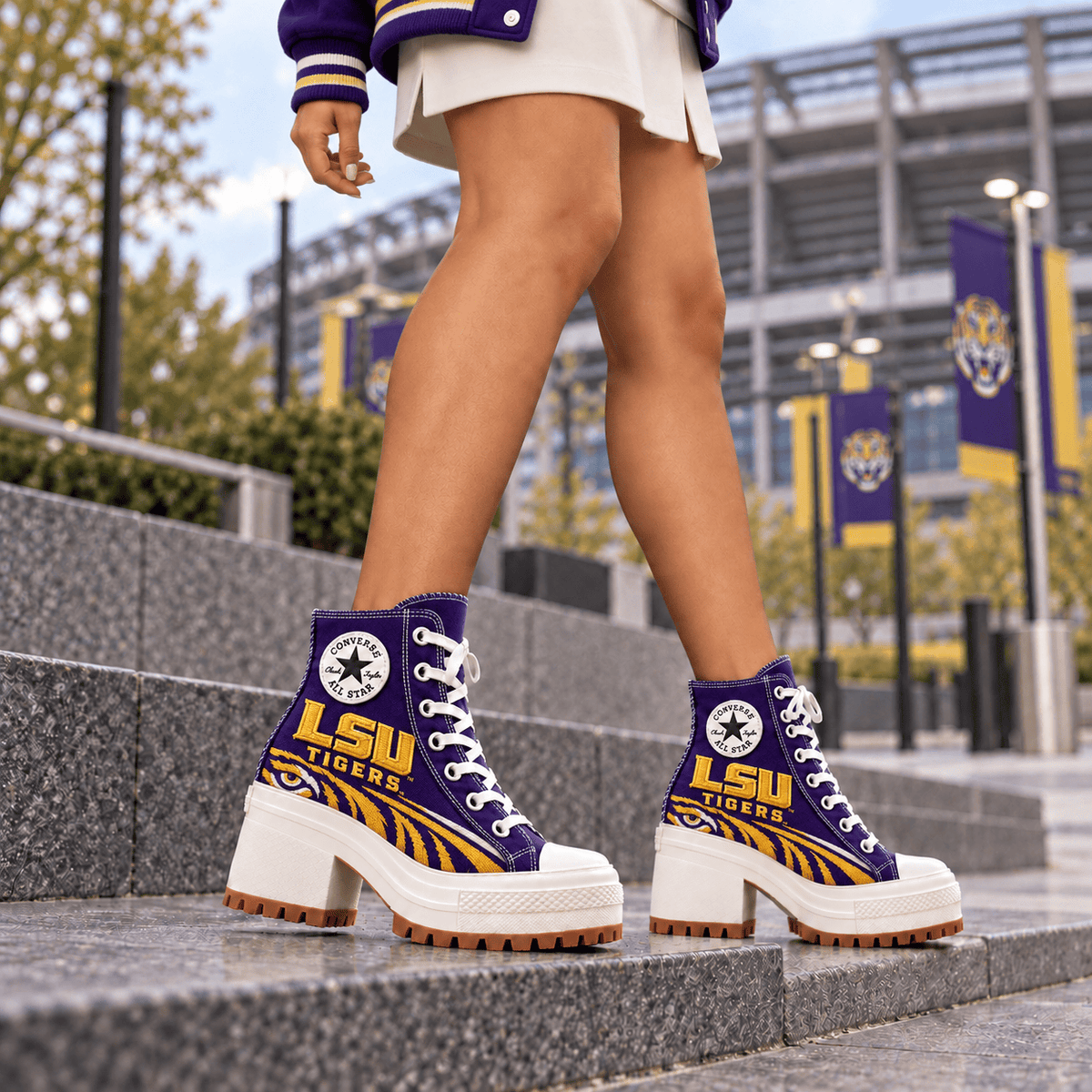 PREMIUM LSU Heeled High-Top Sneakers TMH