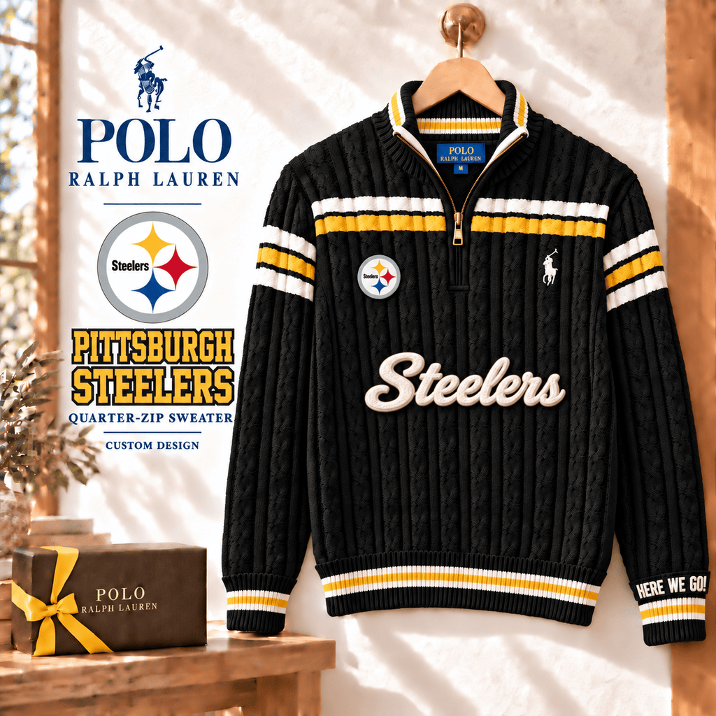 PBS PREMIUM Varsity Cable-Knit Quarter-Zip Sweater NHVH