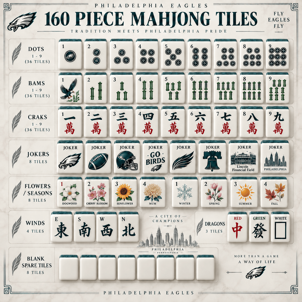 Premium PLDE Mahjong Tiles Set TNSM
