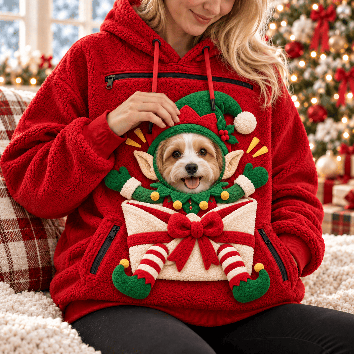 HMTV PREMIUM Christmas Pet Pouch Hoodie NPL