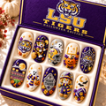 Handmade LSU Press On Nails TMH