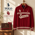OSN Premium Varsity Cable-Knit Quarter-Zip Sweater NHVH