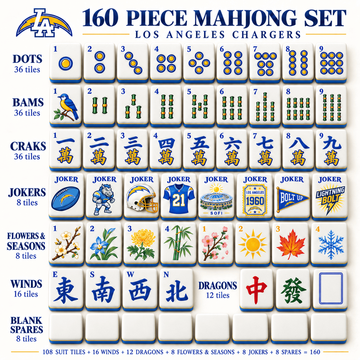Premium LAC Mahjong Tiles Set TTMH