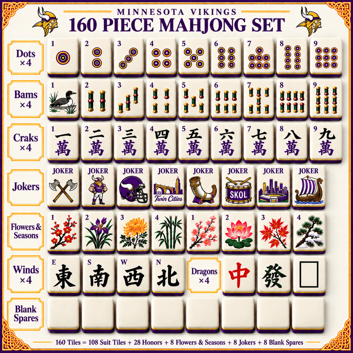 Premium MNV Mahjong Tiles Set TTMH