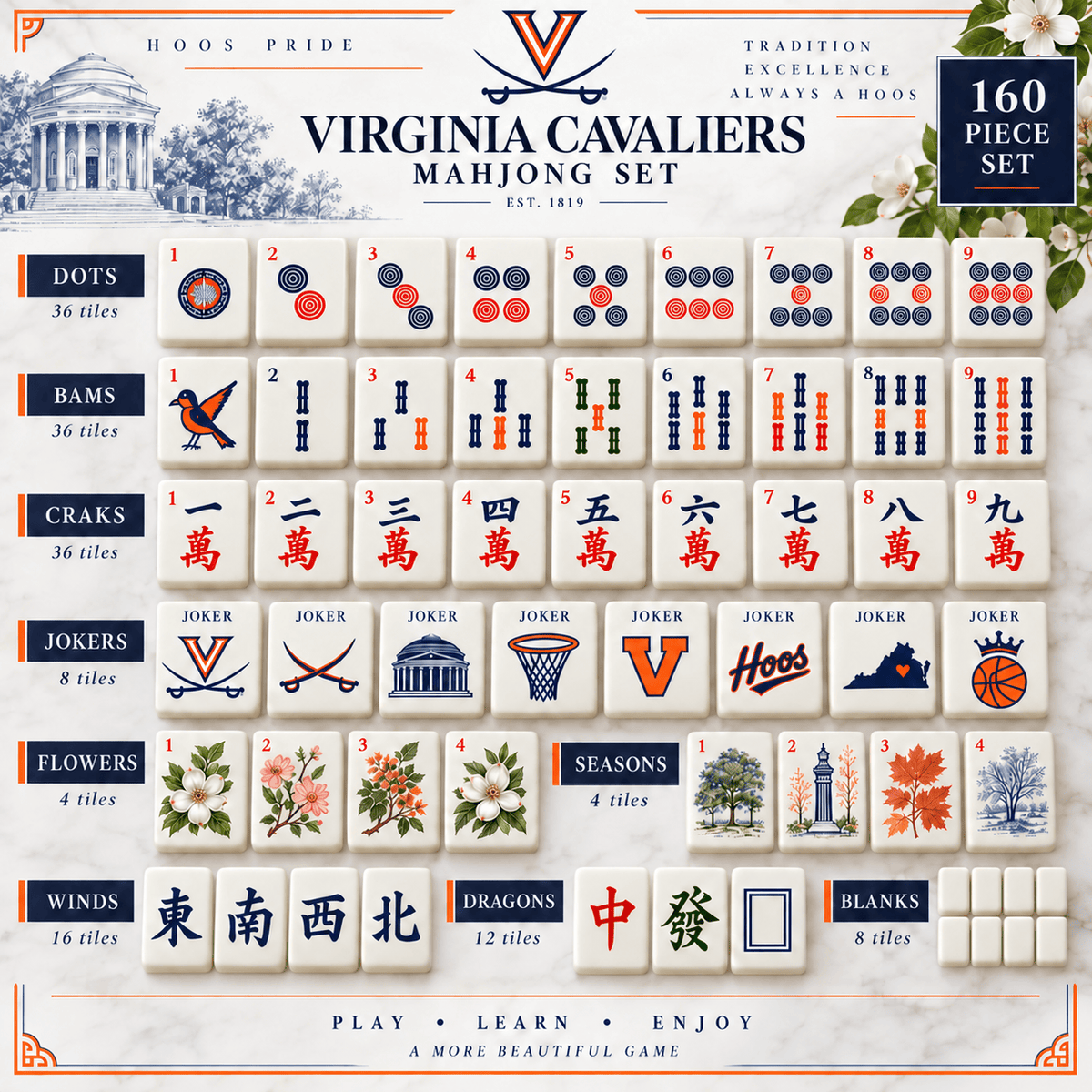 Premium VGCB Mahjong Tiles Set TNSM