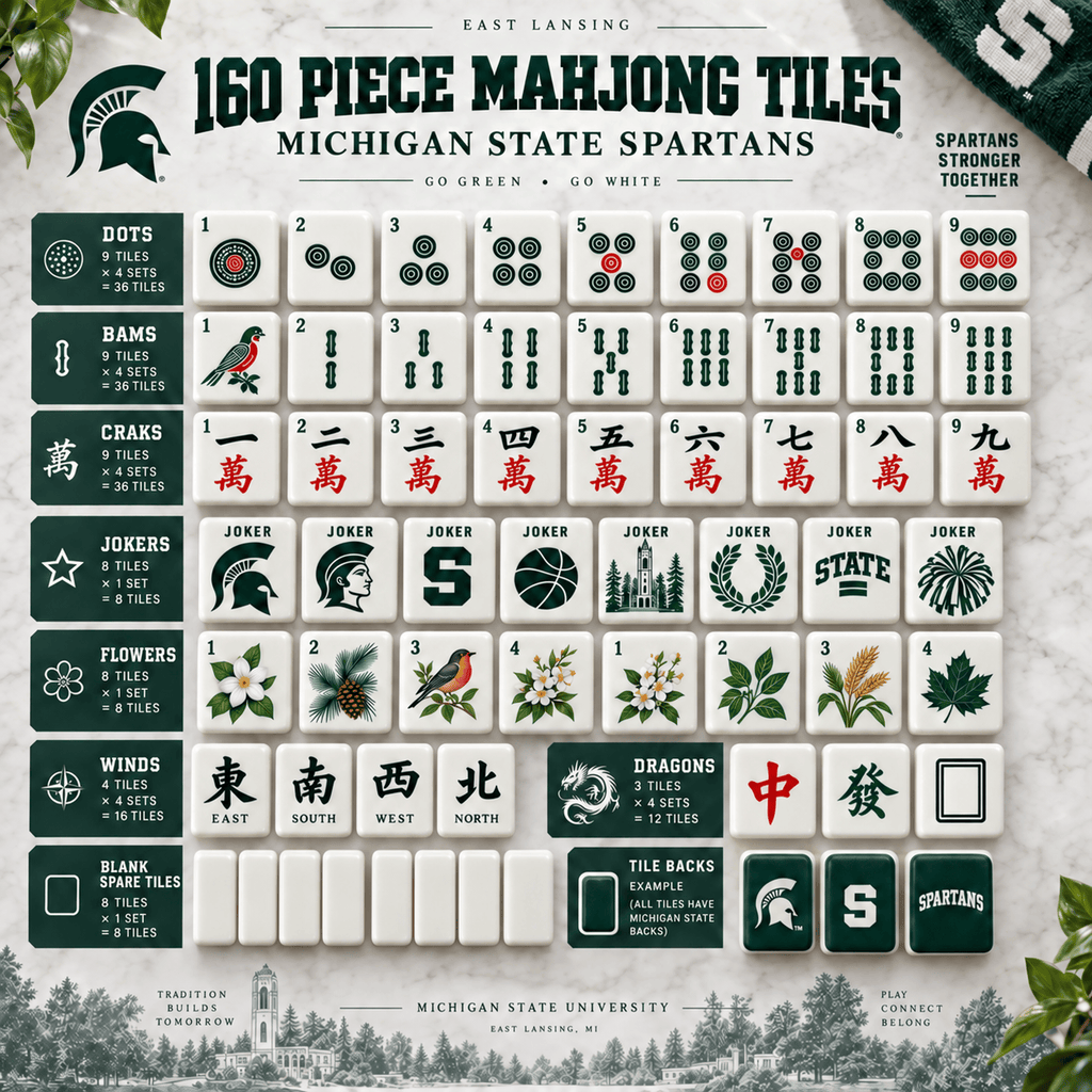 Premium MSU Mahjong Tiles Set TNSM
