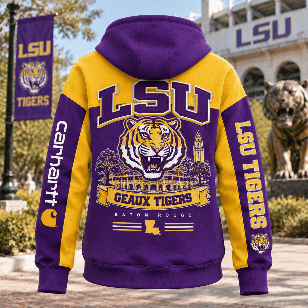 PREMIUM LSU HOODIE COLOR BLOCK TTNL