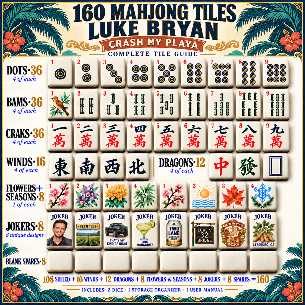 Premium LBR Mahjong Tiles Set TTMH