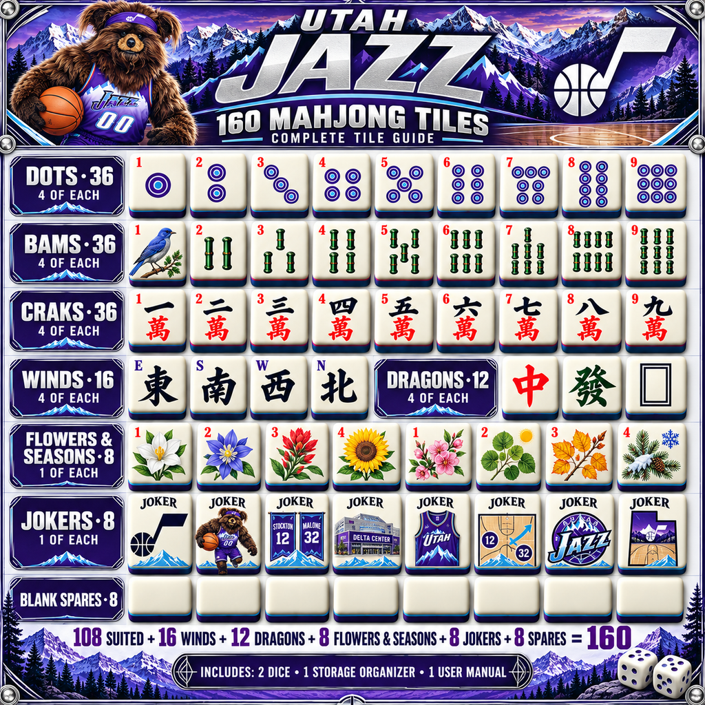 Premium UTJ Mahjong Tiles Set PVNA