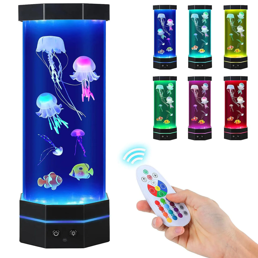 Jellyfish Lamp with Remote Control, 15 "Night Light, 17-Color Changing RGB Desk Lamp, USB Powered