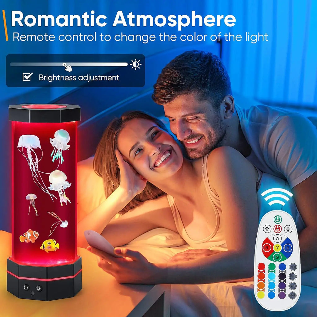 Jellyfish Lamp with Remote Control, 15 "Night Light, 17-Color Changing RGB Desk Lamp, USB Powered